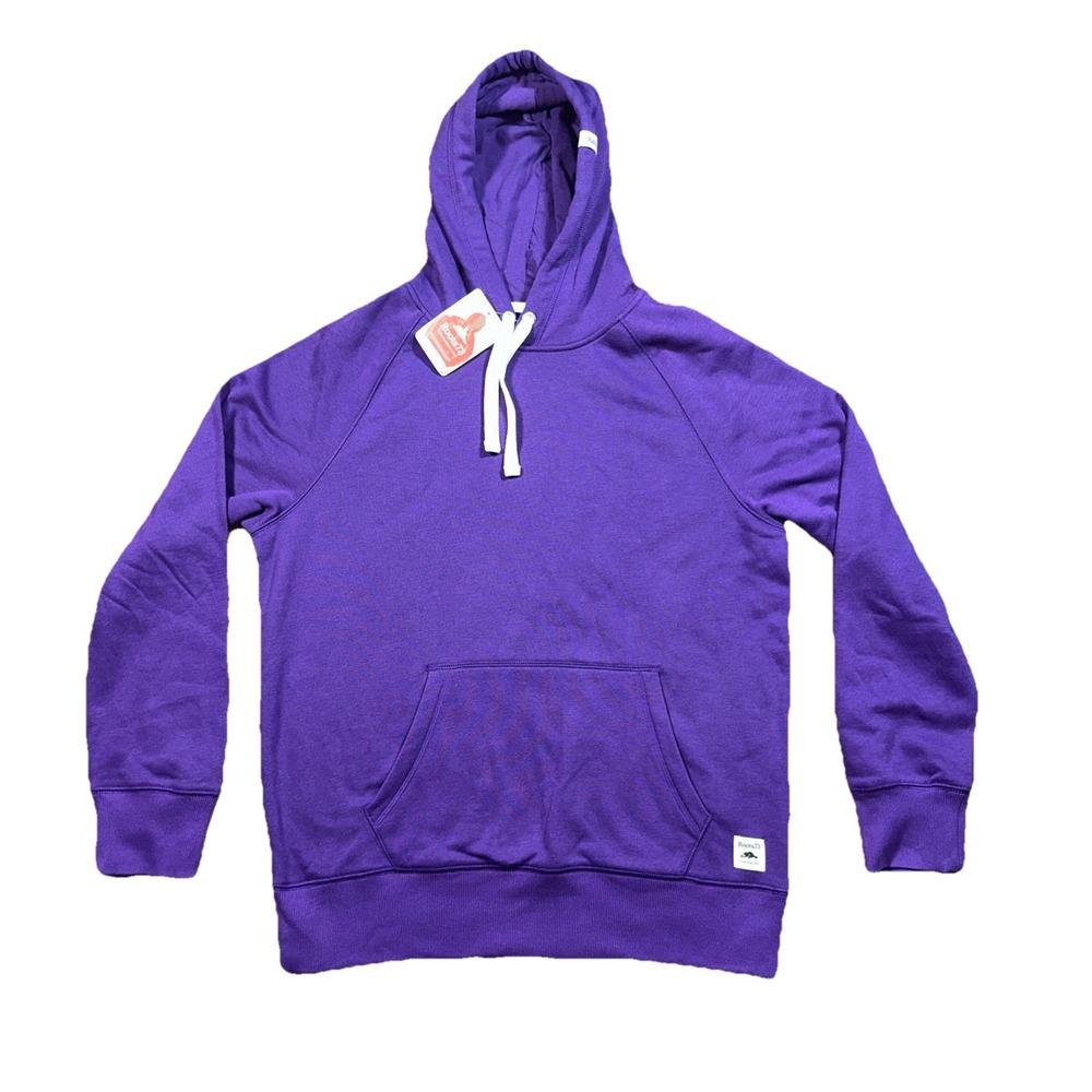 NWT Roots 73 Maple Grove Fleece Hoodie Pullover in Bright Purple Men's Size L